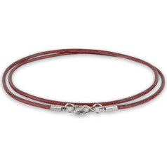 Auroris Real Leather Cord 2 mm with Stainless Steel Lobster Clasp
