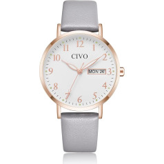 CIVO Damenuhr Analog Quarz Uhr Leder Rechteckige Damen Armbanduhr Retro Klassische Uhr Elegante Römische Nummer - Mode Kleid Geschenke für Frauen