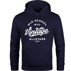 Neverless® Hoodie Men's College Style Lettering Oldschool Vintage Allstars Hooded Pullover Men Fashion Street Style