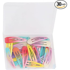 Pack of 30 Colourful Small Hair Clips 1.2 Inch Candy Colour Small Hair Clips Kids Mini Metal Snap Closure Hair Clips for Little Girls (5 cm, Variable)