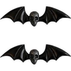 Punk Kopfschmuck Totenkopf Halloween Haarspange Punk Haarspange mit Teufelsflügel Cool Girl Fledermaus Flügel Form Gothic Haarspangen