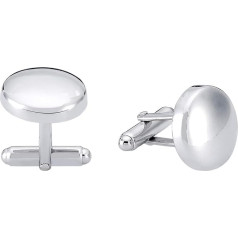Vinani Design Cufflinks Round Simple Shiny 925 Sterling Silver Men's Suit Shirt 2MAS, Sterling Silver