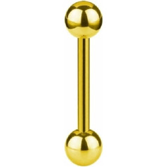 eeddoo Barbell ~ ~ 138 Sizes Gold Steel/1.0 to 6.5 mm/~ ~ (Piercing Barbell Tongue Piercing Nipple Intimate Piercing Industrial Ampal Long Vorhaut Jewellery Women Men)