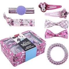 CERDÁ LIFE'S LITTLE MOMENTS - Caja Metalica con Accesorios para el Pelo Brillantes de Minnie Mouse - Licencia Oficial Disney, Colour Pink (2500001909)