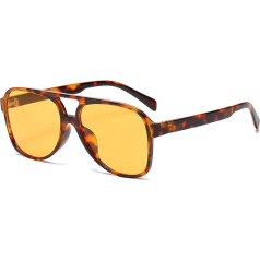 YAMEIZE Retro Night Vision Rectangular Sunglasses for Women Men Square Double Bridge UV400 Safety Glasses for Driving