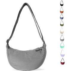 LOCCY Women's Half Moon Crossbody Shoulder Bag, Hobo Halfmoon Bag, Plain Nylon Crossbody Bag, Women's Half Moon Shoulder Bag with Adjustable Shoulder Strap for Women Travel