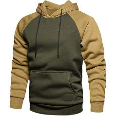 MANLUODANNI Men's Raglan Hoodie, Men's Simple Vintage Pullover with Hood, Casual Sweatshirt, Classic Colour Matching Men's Hoodie