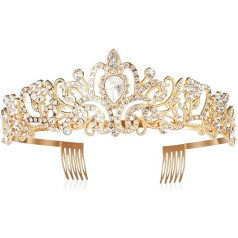 Girls' Crystal Tiara Crown, Princess Tiara, Wedding Tiara, Crystal Tiara, Gold Crown, Princess Tiara, Wedding Tiara Crown for Weddings, Proms Parties, Birthday, Silver alloy 3A rhinestone, Rhinestone