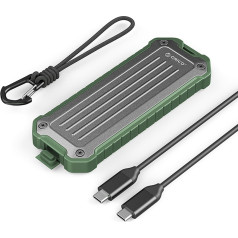 Orico Pastiprināta taktiskā diska vieta OTPX-G2 M.2 NVMe / SATA SSD USB-C - pelēki zaļa