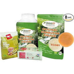 Kombucha Deluxe Premium Complete Set with 4.25 L Fermentation Glass, Instructions and Growth Guarantee From the Spa Bad Kohlgrub by OkiraVit®