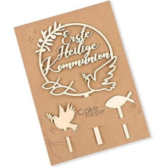 Wooden Communion Cake Decoration, First Holy Communion Cake Topper, First Communion Cake Decoration, Cake Topper, Dove Fish Cake Decoration, First Communion Decoration Cake for Boys and Girls
