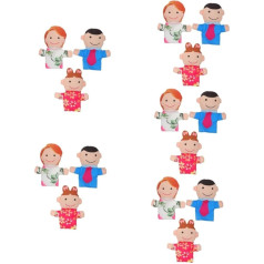 IMIKEYA 5 Sätze Familie Handpuppe Dinosaurier Für Jungen Kleiner Dinosaurier Puppenmenschen Plüschpuppen Dinosaurier Lernspielzeug Für 3-jährige Handpuppenfamilie Stoff 3 Stück * 5