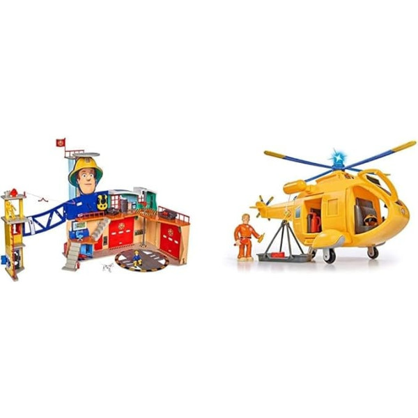 Simba 109251059 Fireman Sam Mega Fireman Station XXL Large Fire Station Including Sam Figure with Light, Sound and Radio for Children from 3 Years
