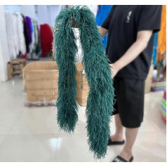 2 3 4 6 10-lagige mehrfarbige Straußenfederboa, 2 Meter, Straußenfederschal für Party, Damenkleid, Kleidung, DIY-Dekoration, Schal, Dunkelgrün, 6-lagig