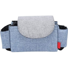 Baby Changing Bag Infant Reusable Large Capacity Stroller Hanging Waterproof Bag Outdoor Travel Organizer for Mum blue