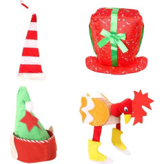 ILOVEFANCYDRESS CHRISTMAS Hats Party Pack 4 Pieces Men Women Christmas Costume Fancy Dress Accessory Set