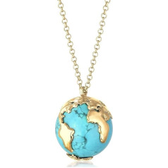 Elli Women's Necklace with World Globe Synthetic Howlite Pendant in 925 Sterling Silver