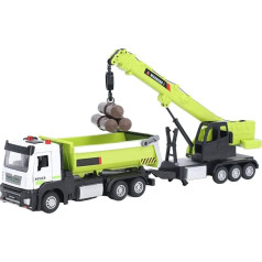 Srliya Alloy Crane with Dump Truck, Model Toy, Multifunctional, 1:16 Truck with Electric Claws, Electric Crane, Birthdays and Christmas (Green)