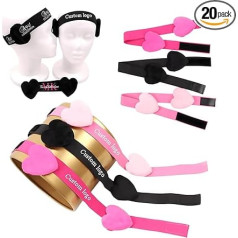 Boyiexin Custom Wig Bands with Logo and Ear Protection, 20 Pieces, Lace Melt Band with Heart Shaped Earmuffs for Baby Hair (Black, 3 cm)