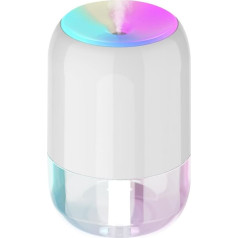 Mini Humidifier, 200 ml USB Humidifier with Colourful Light, 2 Mist Modes and Automatic Shut-Off, Super Quiet for Home, Children's Room, Bedroom, Car, Office, Desk