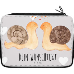 Mr. & Mrs. Panda Personalised Pencil Case Snails Love - Personalised Gifts, Couple, Wife, Marriage Proposal, Love Gift, Pencil Case, Grey Personalised, Hand Drawn
