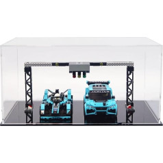 icuanuty Acrylic Display Case for Lego 76898 Speed Champions Formula E Panasonic Jaguar Racing GEN2 Jaguar I-PACE, Dust-Proof Storage and Organisation Display Case for Lego Model, 31 x 20 x 21 cm