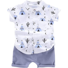 Rumity Baby Clothing Boys Newborn T-Shirt Beard Tops + Shorts Set Baby Clothing Set Toddler Denim Summer T-Shirt Trousers Outfits