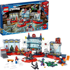 Lеgo 76175 Marvel Attack on Spider-Mans Hideaway Construction Kit with Green Goblin and Venom Figures, Superhero Toy