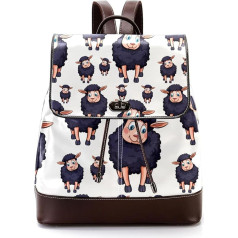 Personalisierte lässige Tagesrucksack-Tasche für Teenager, niedliches Cartoon-Schaf-Muster, Schultaschen, Büchertaschen, Mehrfarbig, 27x12.3x32cm, Rucksack Rucksäcke