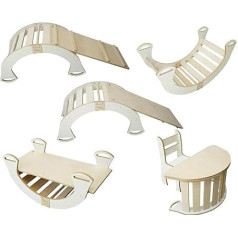 Montessori Climbing Arc Rocker Wooden Rocker Toy Baby Children 5-in-1 Climbing Arch Slide Climbing Wall Balance Board Indoor Arch Rocker Wooden Climbing Frame Rocker Wooden Climbing Triangle