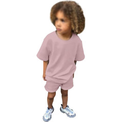 Children's Toddler Baby Boys T-Shirt and Shorts 2-Piece Set Casual Children's Clothing Summer Outfit Hawaiian Shirt Elastic Waistband Clothing Sets for Girls Children