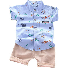 2025 Sommer Jungen Und MäDchen T-shirt Shorts 2-teilig Set Casual Kinderkleidung Leicht Strand Bekleidungssets Elastischem Bund Langarmshirt Mit Hose Für Kind