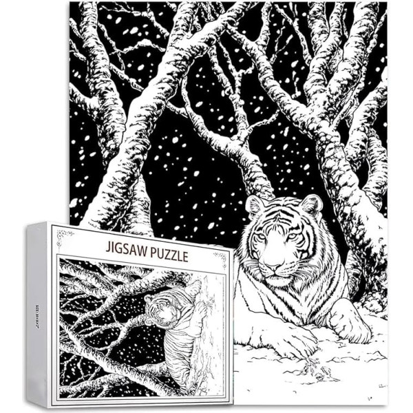 Puzzle Winter Puzzle 1500 Teile, Holzpuzzle Erwachsene, Mehrfarbig Holzpuzzle, Klassische Puzzles Tiger Wooden Jigsaw für Erwachsene Und Kinder 14 Jahren, Geschenke Home Wand Dekor 87x57cm D-580