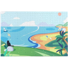 Seaside Seaside Picture Puzzle Puzzles for Adults 3D Puzzles 1000 Piece Jigsaw Puzzles Wooden Puzzles for Adults Kids Puzzles Puzzle Fun Puzzles