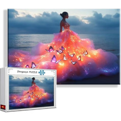 Puzzle Frau Ozean 1500 Teile Groß XXL 87 x 57 cm, Jigsaw Art Impossible Erwachsene Anspruchsvoll, DIY Klassische Jigsaw Erwachsene, Junge, Mädchen, Geschicklichkeitsspiel für Die Ganze Familie N-1