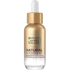 Garnier Ambre Solaire Natural Bronzer for Facial Self-Tanning for an Even and Natural Effect, Fast Absorbent, Moisturising with Hyaluronic Acid and Coconut Water
