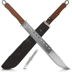KOSxBO® Set XXL Machete, 700 mm, with Throwing Knife, in Classic Survival Blade Style - Prepper - Zombie Dead - Hunter
