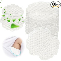 Underarm Pads, Pack of 60 Self-Adhesive Underarm Pads, Invisible Sweat Pads, Underarm Sweat Pads, Disposable Sweating Underarm Pads, Underarm Sweat Pads for Women, Men, Outdoor, Travel, Business,