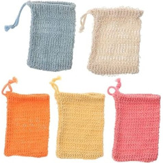 Pack of 5 Bubble Bag Face Cleansing Wash Gel Skin Cleaning Soap Bag Soap Bag Soap Bag Soap Wash Bag Shampoo Bar Bag Cotton Bed Linen