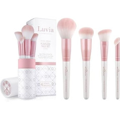 Luvia Make-Up Brush Set, Flawless Face Brush Set, Face Brush Set, 4 Vegan Cosmetic Brushes, Makeup Brush Pearl/Candy