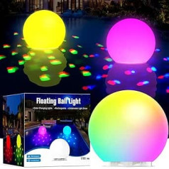 Floating Pool Lighting with Underwater Light Show, Multicoloured Pool Lighting Battery, Lights Ball LED Pool Lights, Waterproof Whirlpool Lighting, Bath Light for Spa
