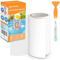 Pool Repair Kit, TPU Waterproof Tape, Transparent Pool Patches, Self-Adhesive Set with Knife Scraper, 10.8 cm x 200 cm, Sealing Tape for Repairing for Inflatable Boat, Air Mattress