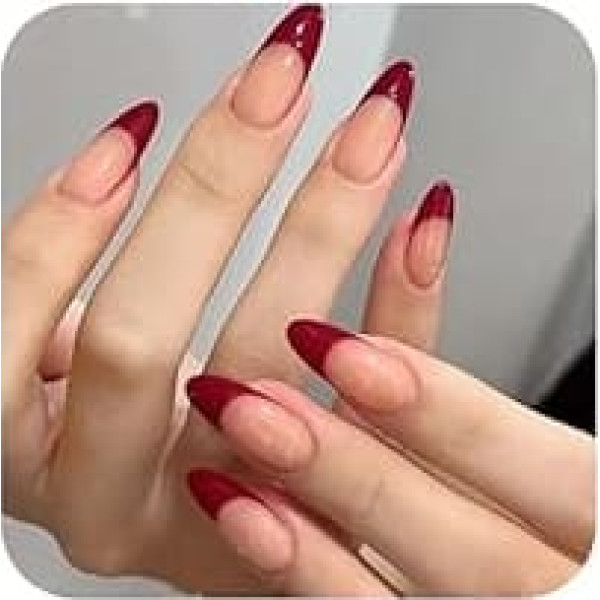 KBRPEY Pack of 24 Press On Nails Short French Style Comfortable and Breathability Elegant and Sophisticated Easy To Put On and Take Off Feminine For Women