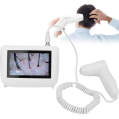 Double Probe Skin Scalp Detector, 50X 200X Skin Hair Scalp Detector Analyzer Microscope Skin Care Device, 5 Inch Flat Screen Skin and Hair Detector