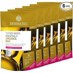 DERMASEL Dead Sea Bath Salt Argan Oil 6 x 400 g + 20 ml