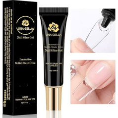 UNA GELLA Soft Gel Nails Tips, Solid Nail Glue Gel, 15 ml, Lamp Hardening Required, Firm Condition, Removable Adhesive, Super Strong Nail for Acrylic Nails, Curing Required