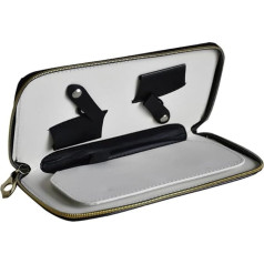 FOVAOK Friseurscherentasche für Friseur-Clips, Kamm, Friseure, Styling-Zubehör, PU-Lederetui, Schwarz , 2PCS