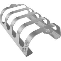 Rib-Rack Size S (4) | Rib Holder with Handles | The Professional Tool for Rib Grilling | Stainless Steel | Food Safe | Made in Bavaria | For 4 Juicy and Delicious Spare Ribs |