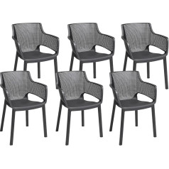 Keter K249484 Elisa Chair Set of 6 Colo Graphite
