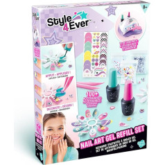 Canal Toys - Style 4 Ever OFG 324 - UV Gel Nail Art Refill Kit - Creative Nail Set for Girls - Multicoloured Nail Art Gel, Stickers & Pendant for Colourful UV Nail Designs, Multicoloured